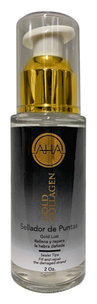 AHA Gold Collagen Gotas  Sellador de Puntas  2 oz